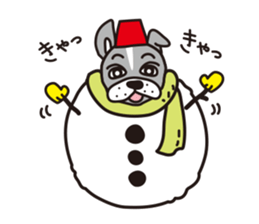 Winter  of dog Baron of my home sticker #9035958