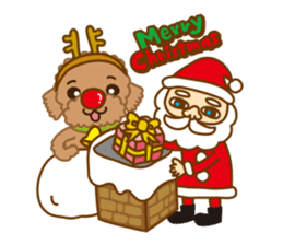 Winter Sticker of toy poodle "Captain" sticker #9036810