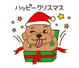 Winter Sticker of toy poodle "Captain" sticker #9036811