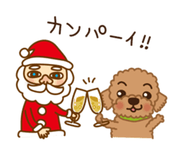 Winter Sticker of toy poodle "Captain" sticker #9036812