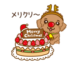 Winter Sticker of toy poodle "Captain" sticker #9036813