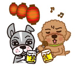 Winter Sticker of toy poodle "Captain" sticker #9036814