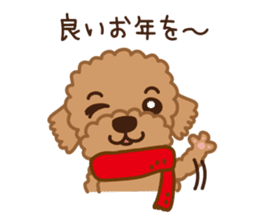 Winter Sticker of toy poodle "Captain" sticker #9036815
