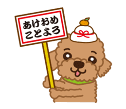 Winter Sticker of toy poodle "Captain" sticker #9036820
