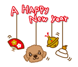 Winter Sticker of toy poodle "Captain" sticker #9036821