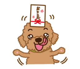 Winter Sticker of toy poodle "Captain" sticker #9036822