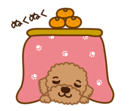 Winter Sticker of toy poodle "Captain" sticker #9036827