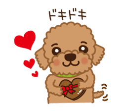 Winter Sticker of toy poodle "Captain" sticker #9036830