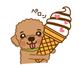 Winter Sticker of toy poodle "Captain" sticker #9036833