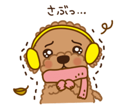 Winter Sticker of toy poodle "Captain" sticker #9036838