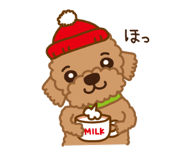 Winter Sticker of toy poodle "Captain" sticker #9036840