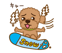 Winter Sticker of toy poodle "Captain" sticker #9036843