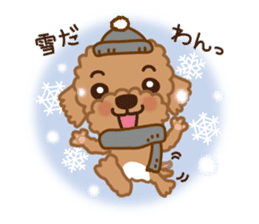 Winter Sticker of toy poodle "Captain" sticker #9036844