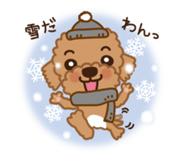 Winter Sticker of toy poodle "Captain" sticker #9036844