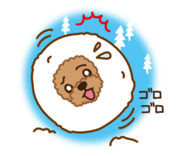 Winter Sticker of toy poodle "Captain" sticker #9036845