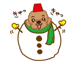 Winter Sticker of toy poodle "Captain" sticker #9036846