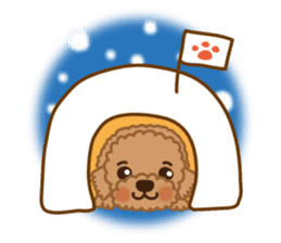 Winter Sticker of toy poodle "Captain" sticker #9036847