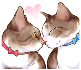 cat that omame and adzuki  2 sticker #9037940