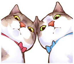 cat that omame and adzuki  2 sticker #9037942