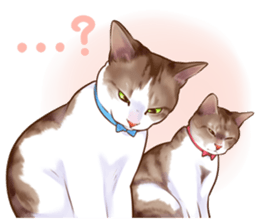 cat that omame and adzuki  2 sticker #9037946