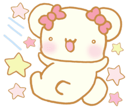 Lovely white bear(no message) sticker #9039444
