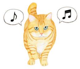 Orange tabby cat Sticker. sticker #9040817