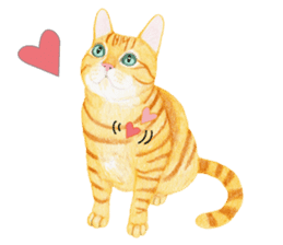 Orange tabby cat Sticker. sticker #9040853