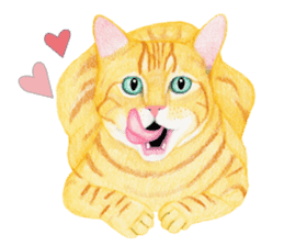 Orange tabby cat Sticker. sticker #9040855