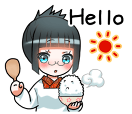 a girl in japanese native dress sticker #9041376
