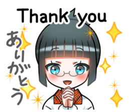 a girl in japanese native dress sticker #9041378