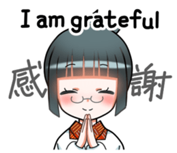 a girl in japanese native dress sticker #9041379