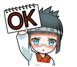 a girl in japanese native dress sticker #9041384