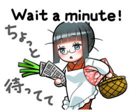 a girl in japanese native dress sticker #9041392