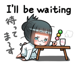 a girl in japanese native dress sticker #9041393