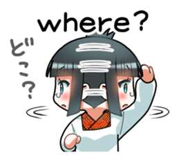 a girl in japanese native dress sticker #9041397