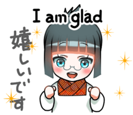 a girl in japanese native dress sticker #9041399