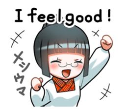 a girl in japanese native dress sticker #9041400