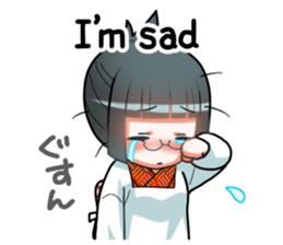 a girl in japanese native dress sticker #9041402