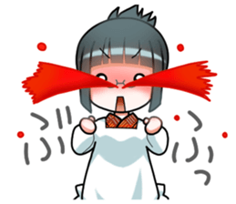 a girl in japanese native dress sticker #9041407