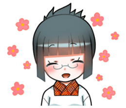 a girl in japanese native dress sticker #9041408