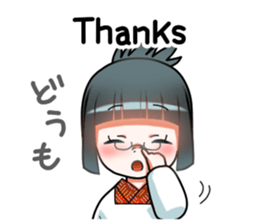 a girl in japanese native dress sticker #9041413