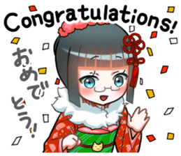 a girl in japanese native dress sticker #9041415