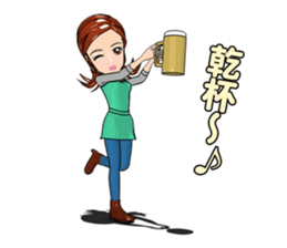 Bustling people sticker #9041651