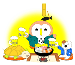 Fuku-chan 10. (owl) Winter version. sticker #9041932