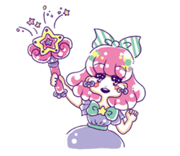 Magical girl and bear sticker #9042976