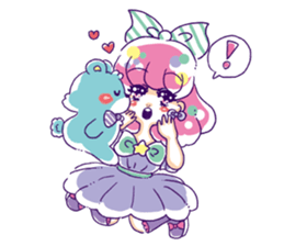 Magical girl and bear sticker #9042980