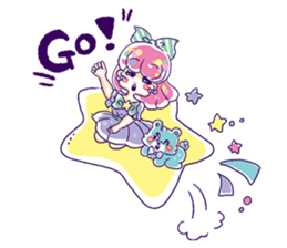 Magical girl and bear sticker #9042982