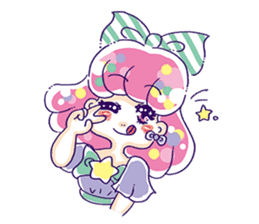 Magical girl and bear sticker #9042984