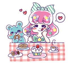 Magical girl and bear sticker #9042990