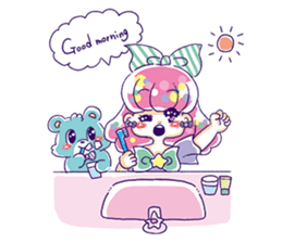 Magical girl and bear sticker #9042995